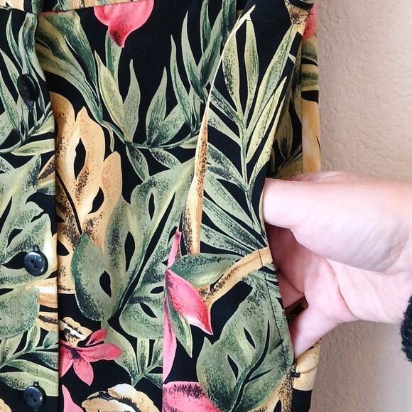 Pendleton Vintage Floral Hawaiian Midi Skirt Full Button Down With Pockets - Picture 2 of 6